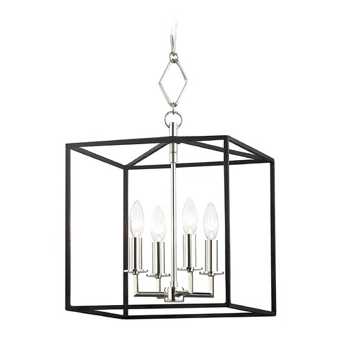 Hudson Valley Lighting Richie Cage Pendant in Polished Nickel & Black by Hudson Valley Lighting BKO150-PN/BK