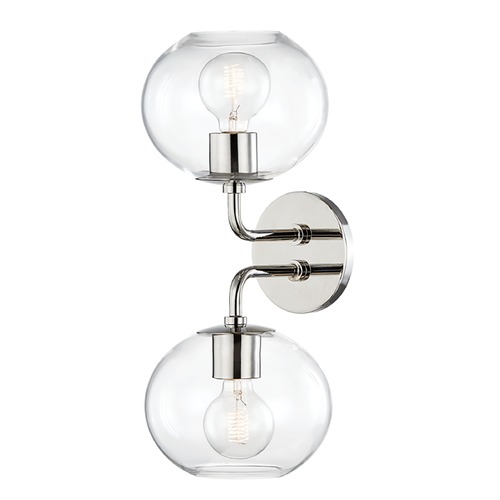 Mitzi by Hudson Valley Margot Polished Nickel Sconce by Mitzi by Hudson Valley H270102-PN