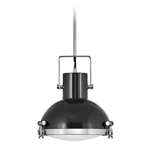 Nautique Medium Pendant in Polished Nickel & Black by Hinkley Lighting