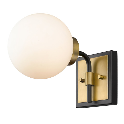 Z-Lite Parsons Matte Black & Olde Brass Sconce by Z-Lite 477-1S-MB-OBR