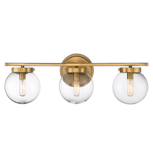 24-Inch Bathroom Light in Natural Brass by Meridian
