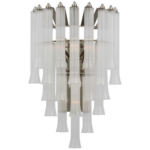 Visual Comfort Signature Collection Julie Neill Lorelei Large Waterfall Sconce in Nickel by Visual Comfort Signature JN2250PNCG