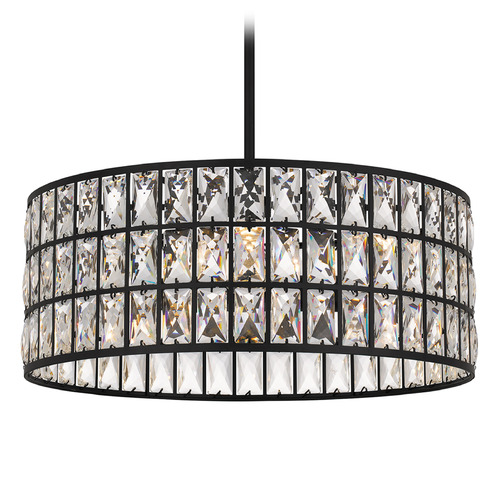 Quoizel Lighting Gibson Matte Black Pendant Light with Drum Shade