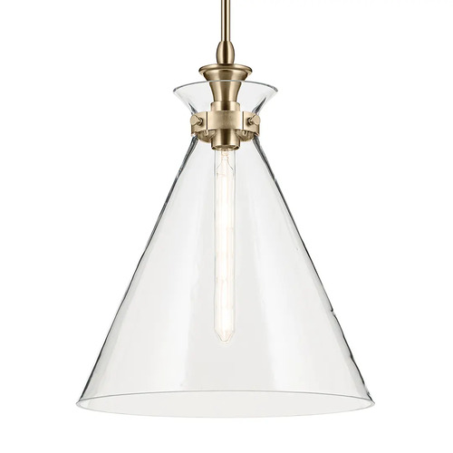 Kichler Lighting Laria 16-Inch Cone Pendant in Champagne Bronze by Kichler Lighting 52775CPZCLR