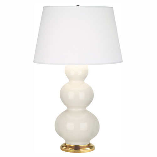 Robert Abbey Lighting Robert Abbey Lighting Triple Gourd Bone / Antique Natural Brass Table Lamp with Empire Shade 324X