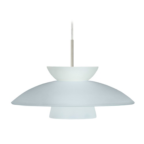 Besa Lighting Trilo Frosted Glass Satin Nickel LED Pendant Light