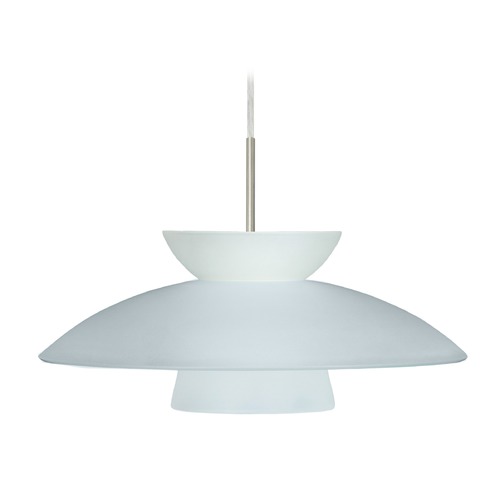 Besa Lighting Besa Lighting Trilo Frosted Glass Satin Nickel LED Pendant Light 1JT-451325-LED-SN