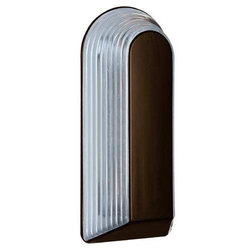 Ribbed Glass Outdoor Wall Light Bronze Costaluz by Besa Lighting