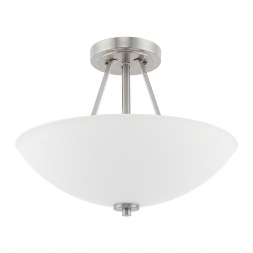 Stewart 15.50-Inch Brushed Nickel Semi-Flush Mount by HomePlace by Capital Lighting