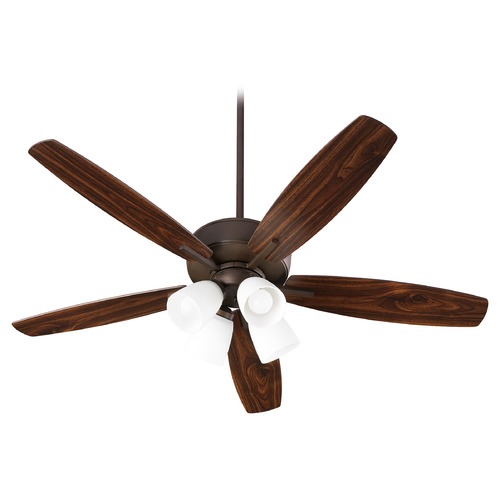 Breeze Oiled Bronze LED Ceiling Fan with Light by Quorum Lighting
