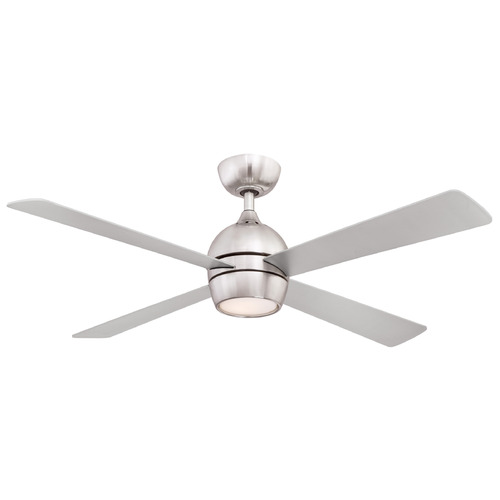 Fanimation Fans Fanimation Fans Kwad 52 Brushed Nickel LED Ceiling Fan with Light FP7652BN