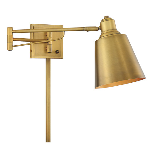 8.75-Inch High Adjustable  Sconce in Natural Brass by Meridian