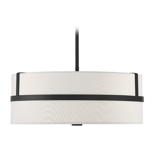 Meridian 20-Inch Drum Pendant in Matte Black by Meridian M70102MBK