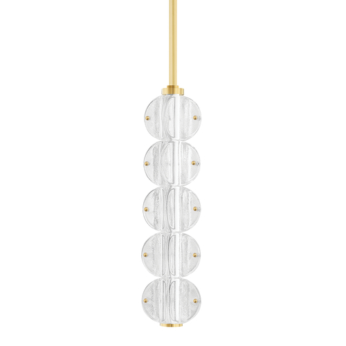 Lindley LED Mini Pendant in Aged Brass by Hudson Valley Lighting