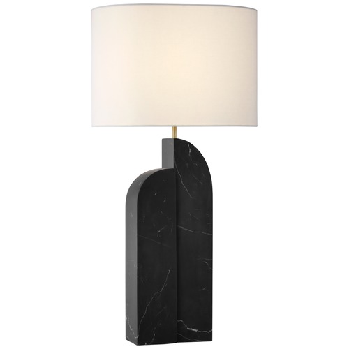 Visual Comfort Signature Collection Kelly Wearstler Savoye Left Lamp in Black Marble by Visual Comfort Signature KW3930BML