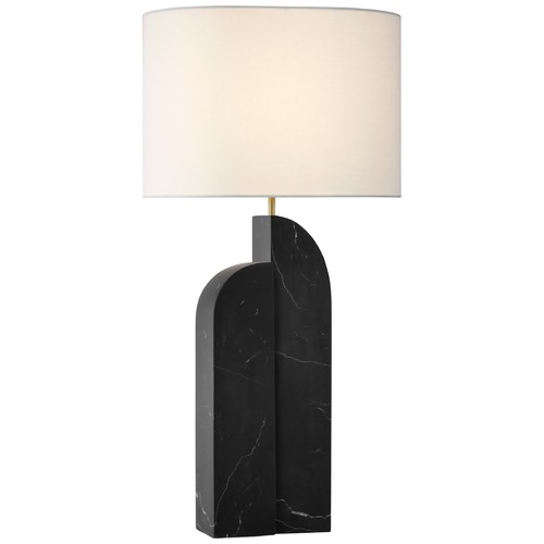 Kelly Wearstler Savoye Left Lamp in Black Marble by Visual Comfort Signature