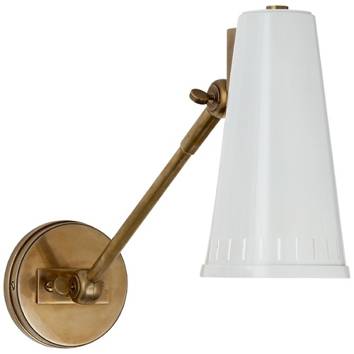 Visual Comfort Signature Collection Thomas OBrien Antonio Adjustable Wall Lamp in Brass by Visual Comfort Signature TOB2065HABAW