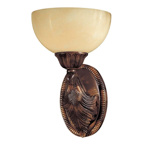 Sconce Wall Light with Alabaster Glass in Antique Bronze by Metropolitan Lighting