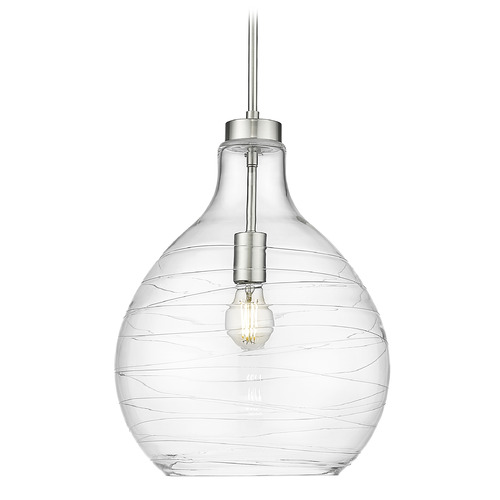 Z-Lite Bon Air Brushed Nickel Pendant Light with Bowl / Dome Shade