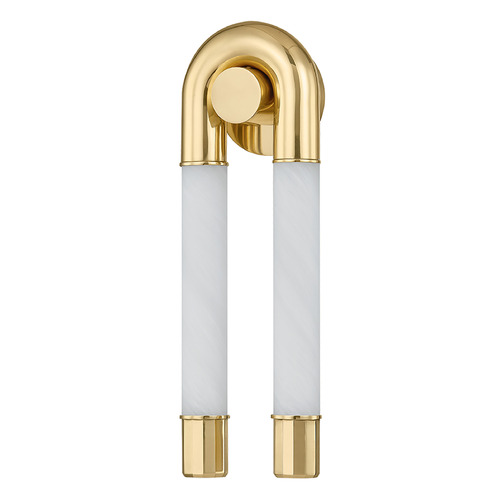 Corbett Lighting Noz Nozawa Zeme Vintage Polished Brass LED Sconce