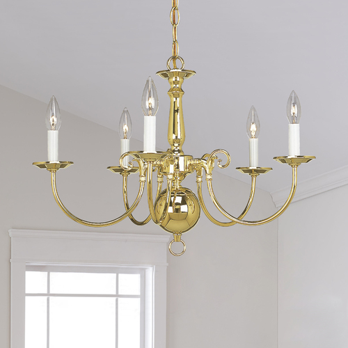 Progress Lighting Americana Chandelier in Polished Brass by Progress Lighting P4346-10