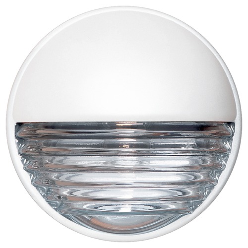Ribbed Glass Outdoor Wall Light White Costaluz by Besa Lighting