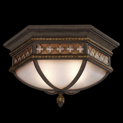 Fine Art Lamps Chateau Outdoor Umber Patina with Gold Accents Flush Mount
