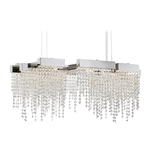 Quoizel Lighting Crystal LED Linear Chandelier in Polished Nickel by Quoizel Lighting PCCL1033PK