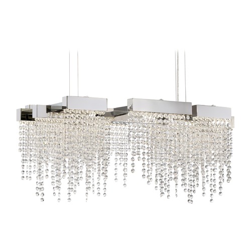 Crystal LED Linear Chandelier in Polished Nickel by Quoizel Lighting
