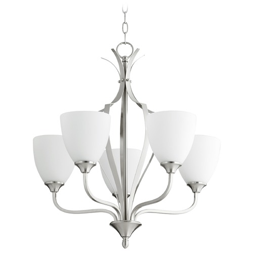 Quorum Lighting Jardin Satin Nickel Chandelier by Quorum Lighting 6127-5-65