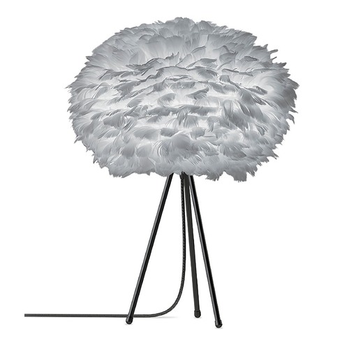 UMAGE UMAGE Black Table Lamp with Grey Feather Shade 3009_4024
