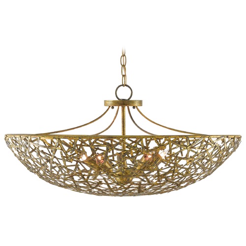 Currey and Company Lighting Confetti Chandelier in Hand Rubbed Gold Leaf by Currey & Company 9000-0430