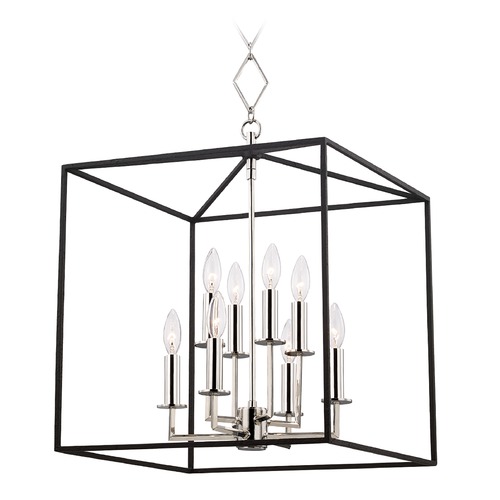 Hudson Valley Lighting Richie Cage Pendant in Polished Nickel & Black by Hudson Valley Lighting BKO151-PN/BK