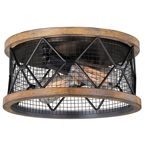 Vaxcel Lighting Bremerton Oil Rubbed Bronze & Burnished Teak Flushmount Light