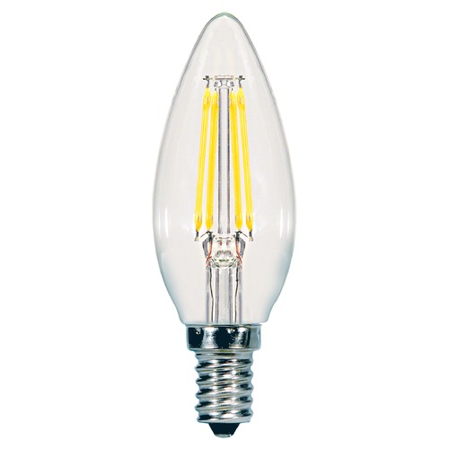 Satco Lighting Satco 5.5 Watt C11 LED Clear Candelabra Base 2700K 500 Lumens 120 Volt Dimmable S11371
