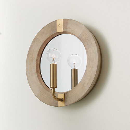 Capital Lighting Finn Wall Sconce in White Wash & Matte Brass by Capital Lighting 647311WS