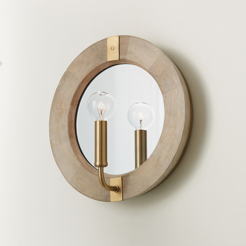 Finn Wall Sconce in White Wash & Matte Brass by Capital Lighting