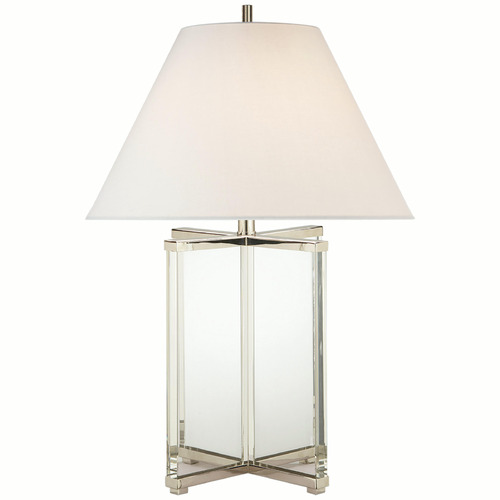 Visual Comfort Signature Collection J. Randall Powers Cameron Lamp in Crystal & Nickel by VC Signature SP3005CGL