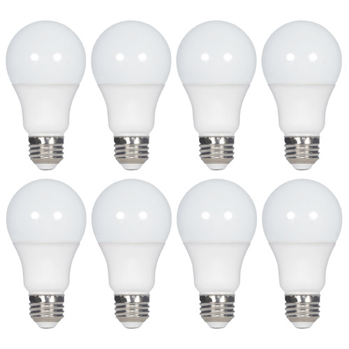 9W A19 2700K Non-Dimmable LED Light Bulb 8-Pack by Satco Lighting