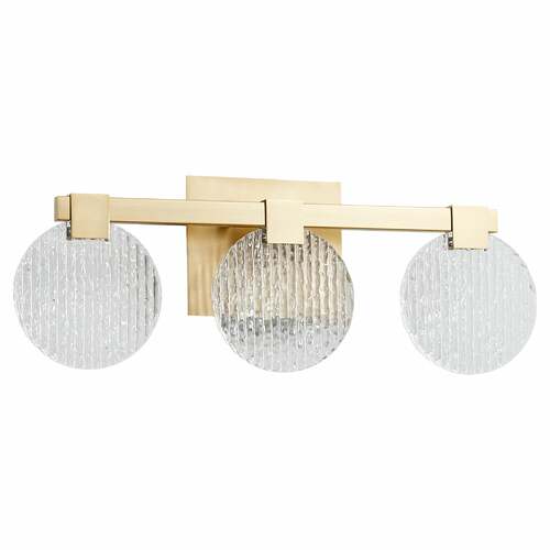 Axiom 3CCT 22-Inch LED Bath Light in Aged Brass by Oxygen Lighting