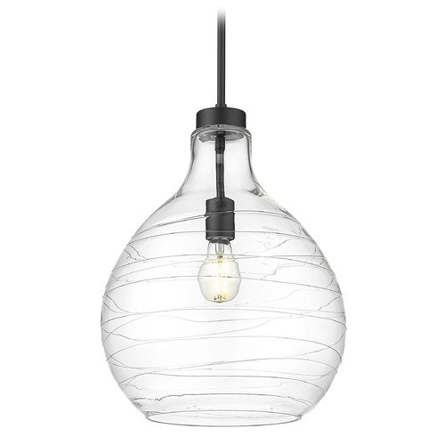 Z-Lite Z-Lite Bon Air Matte Black Pendant Light with Bowl / Dome Shade 496P13-MB