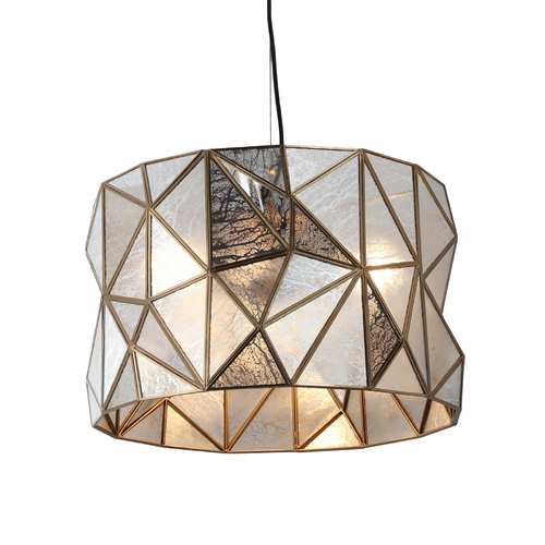 Geo-Gem 19.25-Inch Pendant in Artisan Brass by Metropolitan Lighting
