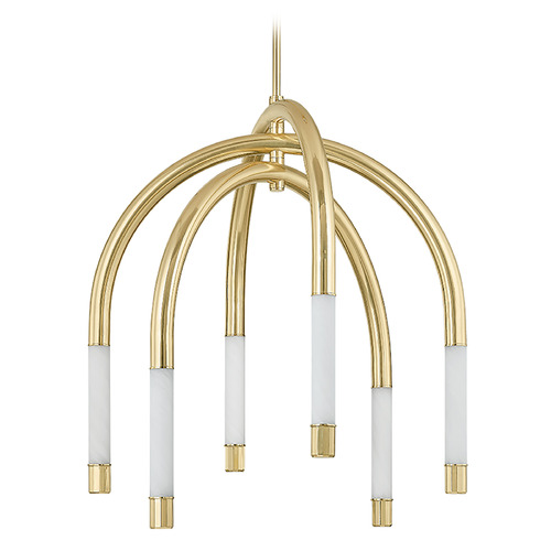 Corbett Lighting Noz Nozawa Zeme Vintage Polished Brass LED Chandelier