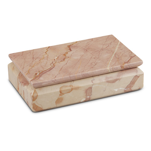 Currey and Company Aimee Kurzner Leslie Natural Rosa Cappuccino Marble Box