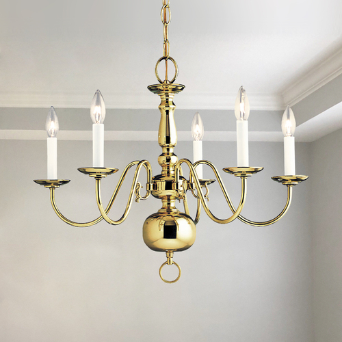 Progress Lighting Americana Chandelier in Polished Brass by Progress Lighting P4355-10