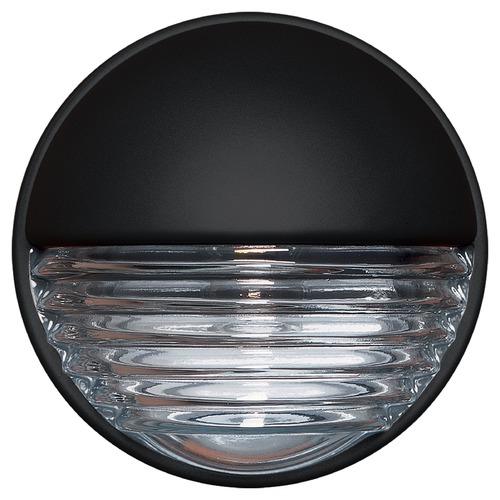 Ribbed Glass Outdoor Wall Light Black Costaluz by Besa Lighting