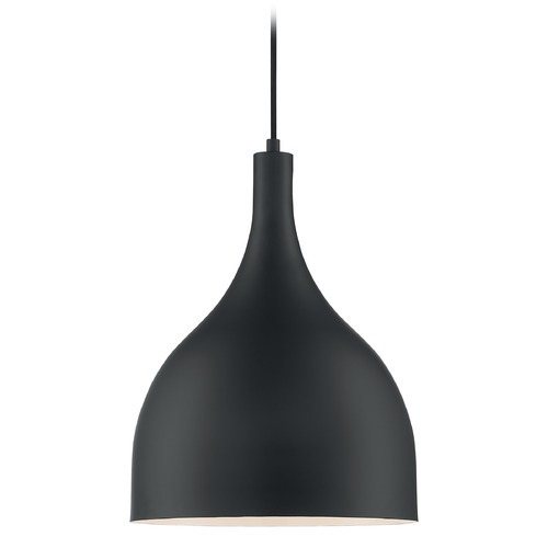 Bellcap Matte Black Pendant by Satco Lighting