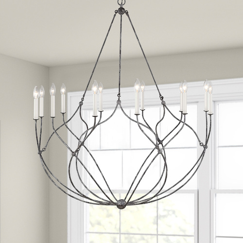 Chapman & Meyers Richmond 43.50-Inch Weathered Galvanized Chandelier by Visual Comfort Studio