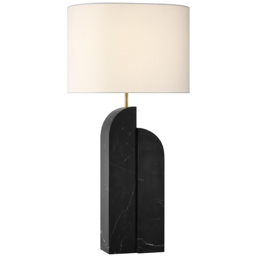 Kelly Wearstler Savoye Right Lamp in Black Marble by Visual Comfort Signature