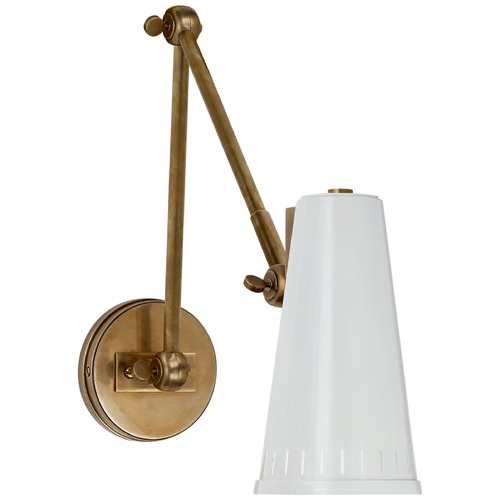 Visual Comfort Signature Collection Thomas OBrien Antonio Adjustable Wall Lamp in Brass by Visual Comfort Signature TOB2066HABAW